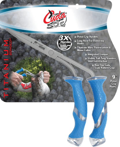 CUDA 9" STAINLESS STEEL FRESHWATER PISTOL GRIP PLIERS / TITANIUM BONDED