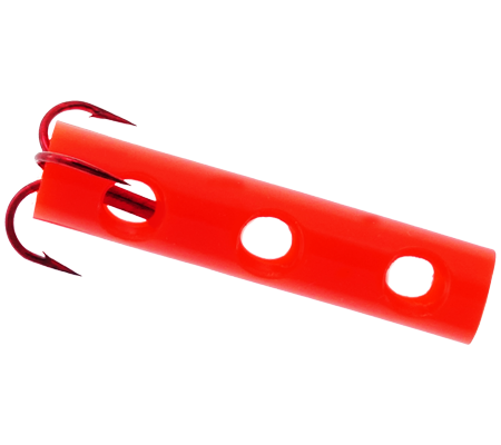 Boss Kat, Bait Hooks, Tube Rig (2 Pack), #4 Blood Red Treble Hook