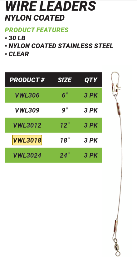 Vanguard, Leader Wire 30 Lb Test